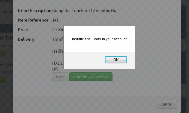 why am i seeing insufficient funds insufishent funds