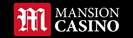 Mansion Casino logo in a rectangular box.