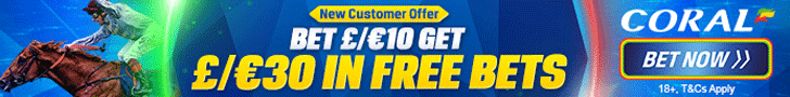 Bet £10 and get £30 in free bets with Coral coral